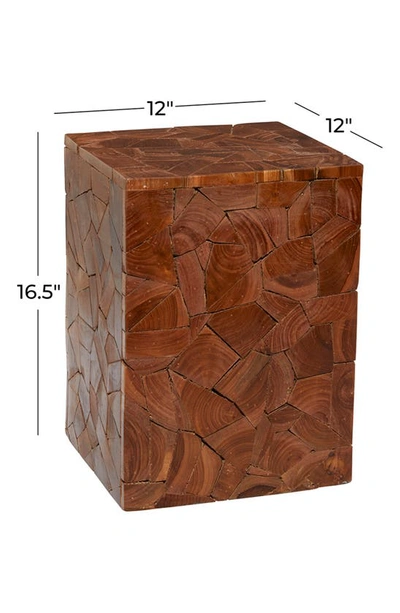 Shop Ginger Birch Studio Brown Teakwood Contemporary Accent Table With Mosaic Design