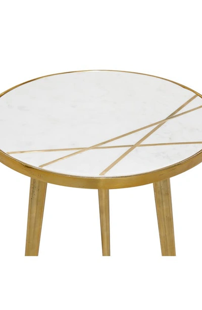 Shop Ginger Birch Studio Goldtone Aluminum Accent Table With Marble Top With Goldtone Inlay