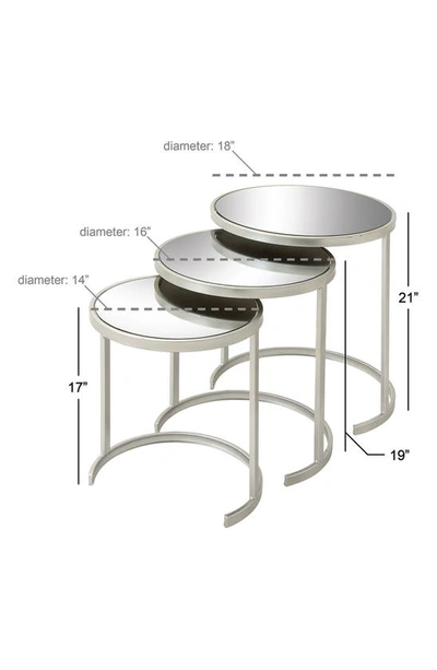 Vivian Lune Home Set Of 3 Silver Metal Accent Table In Silver