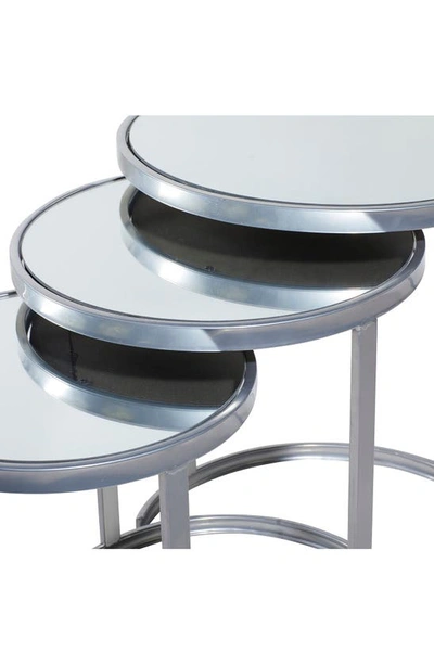 Vivian Lune Home Set Of 3 Silver Metal Accent Table In Silver