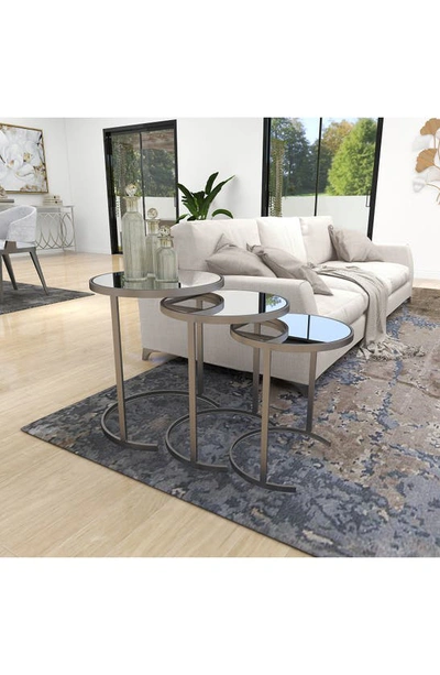 Vivian Lune Home Set Of 3 Silver Metal Accent Table In Silver