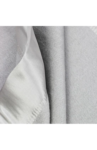 Shop Melange Home Plaza Silk & Cotton Blanket In Grey