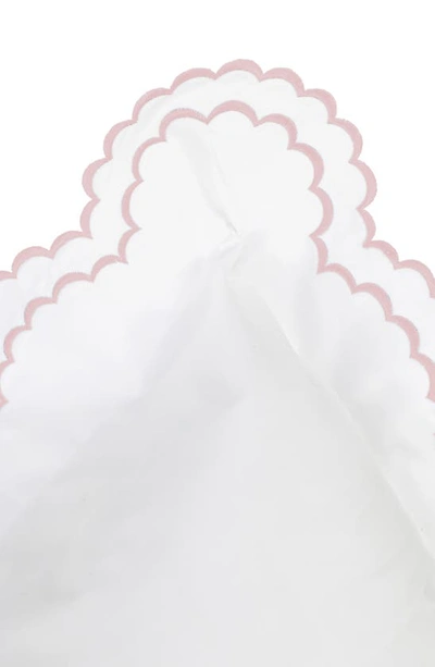 Melange Percale Scallop Trim 3-piece Duvet Set In Rose