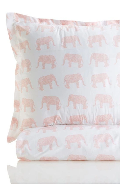 Melange Grey Twin 400 Thread Count Cotton Elephants Duvet 2-piece Set In Pink