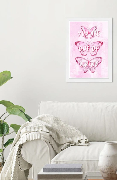 Wynwood Studio Wynwood Pink Butterfly Framed Wall Art In Pink