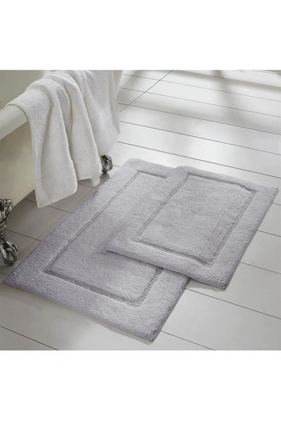 Modern Threads 2-pack Solid Loop With Non-slip Backing Bath Mat Set In Silver