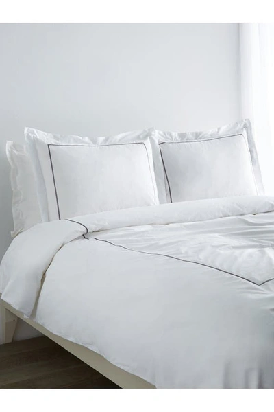 Melange Percale Stripe Marrow 2-piece Duvet Set In Charcoal/white