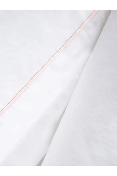 Melange Percale Stripe Marrow 2-piece Duvet Set In Rose/white