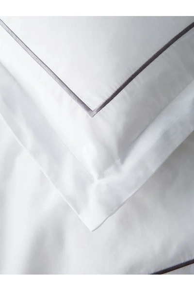 Melange Percale Stripe Marrow 2-piece Duvet Set In Charcoal/white