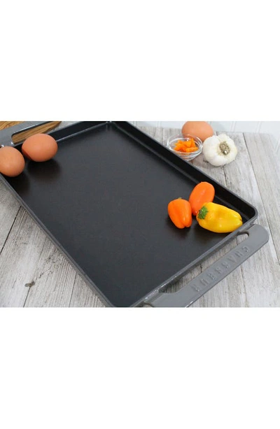 Shop Chasseur 14" Caviar Grey Rectangular French Enameled Cast Iron Griddle