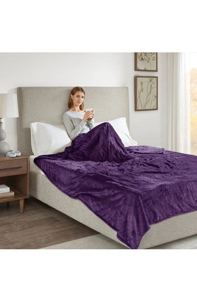 Shop Beautyrest Heated Blanket In Purple