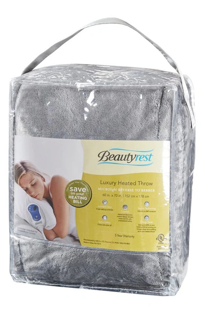 Shop Beautyrest Luxury Heated Throw Blanket In Grey