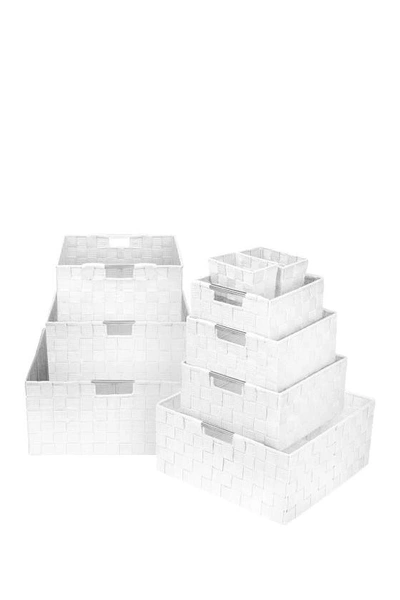 Sorbus White Woven 9-piece Basket Set In White