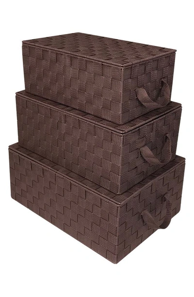 Shop Sorbus Woven Storage Basket In Chocolate