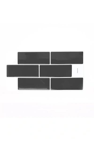 Shop Walplus Elegant Dark Grey Glossy 3d Sticker Tile 12-piece Set