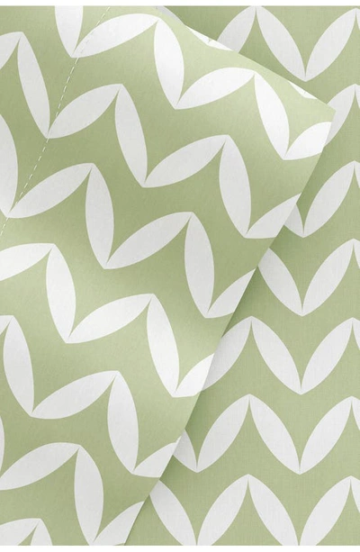 Homespun Home Spun Premium Ultra Soft Puffed Chevron Pattern 4-piece Bed Sheet Set In Sage