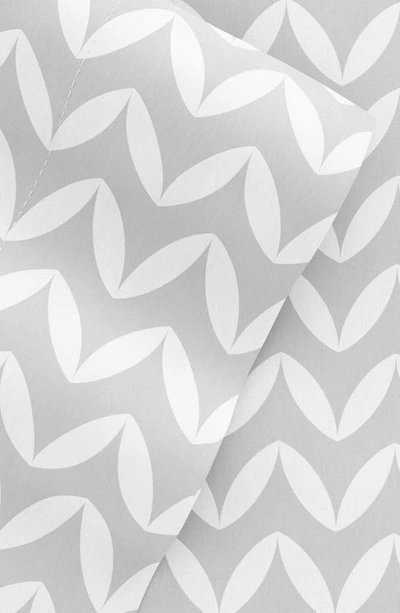 Homespun Home Spun Premium Ultra Soft Puffed Chevron Pattern 4-piece Bed Sheet Set In Light Gray