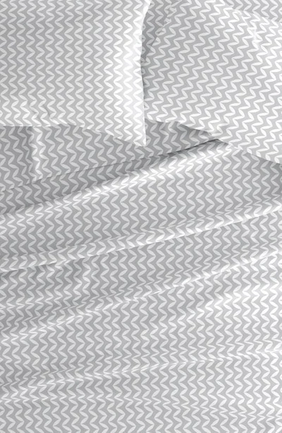 Homespun Home Spun Premium Ultra Soft Puffed Chevron Pattern 4-piece Bed Sheet Set In Light Gray