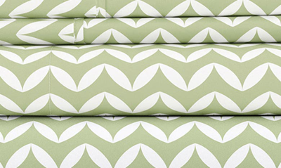 Shop Homespun Home Spun Premium Ultra Soft Puffed Chevron Pattern 4-piece Bed Sheet Set In Sage