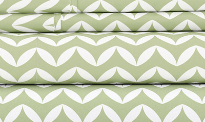 Homespun Home Spun Premium Ultra Soft Puffed Chevron Pattern 4-piece Bed Sheet Set In Sage