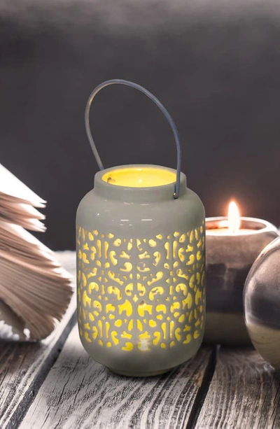Shop Flora Bunda Led Knot Ceramic Lantern In Ivory