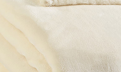 Eddie Bauer Bi-color Premium Plush Fleece Throw Blanket In White