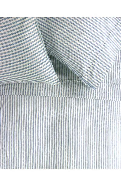 Melange Stripe Print 3-piece Sheet Set In Navy
