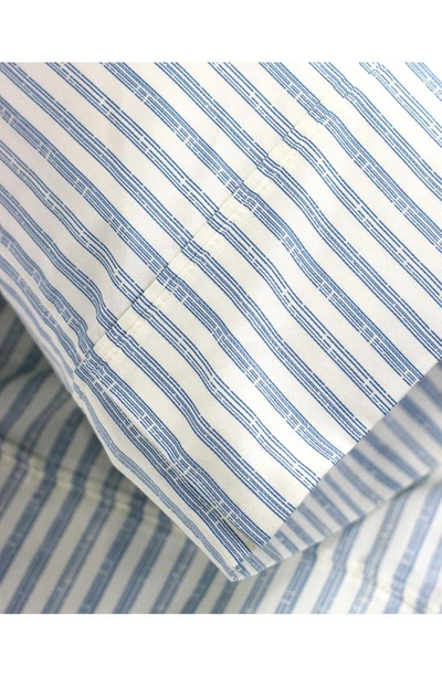 Melange Stripe Print 3-piece Sheet Set In Navy