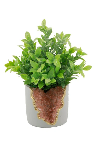 Shop Flora Bunda Faux Crystal Pot Faux Eucalyptus Plant In Pink/gray/green