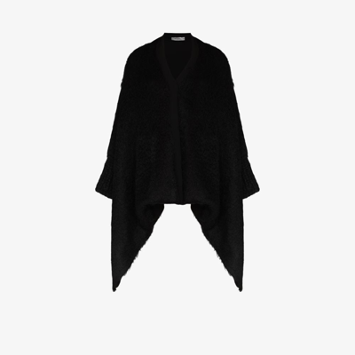 Shop Valentino Oversized Brushed Cardigan - Women's - Silk/mohair/polyimide In Black