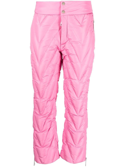 Shop Khrisjoy Pink Chevron Quilted Ski Trousers