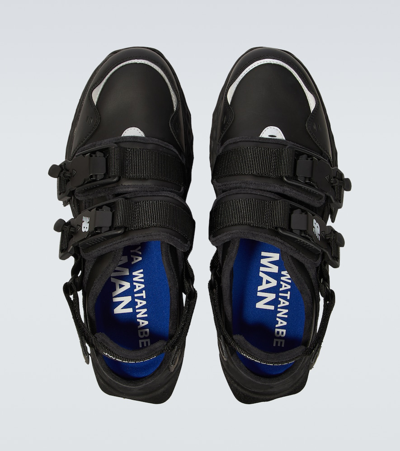 Shop Junya Watanabe X New Balance Steer Smooth Sneakers In Black