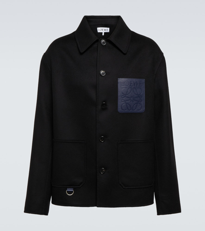 Shop Loewe Wool And Cashmere Jacket In Black