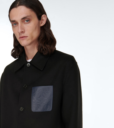 Shop Loewe Wool And Cashmere Jacket In Black