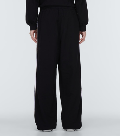Shop Balenciaga X Adidas Cotton Sweatpants In Black/white/white