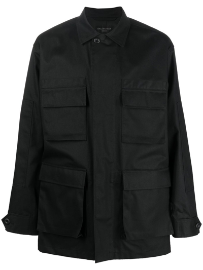 Shop Balenciaga Multi-pocket Cargo Jacket - Men's - Cotton In Black