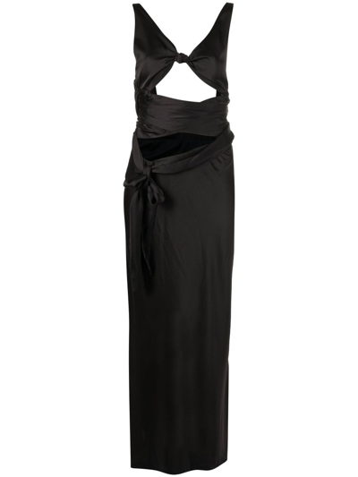 Shop Danielle Guizio Black Sainte Cut-out Ruched Maxi Dress