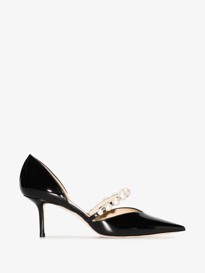 Shop Jimmy Choo Aurelie 65mm Pearl-embellished Pumps In Black