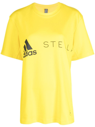 Shop Adidas By Stella Mccartney Logo Print T-shirt - Women's - Organic Cotton/recycled Polyester In Yellow