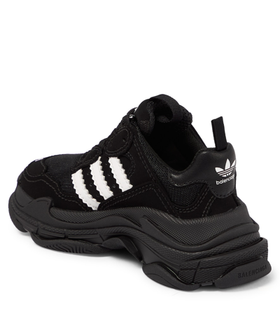 Shop Balenciaga X Adidas Triples S Sneakers In Black/white