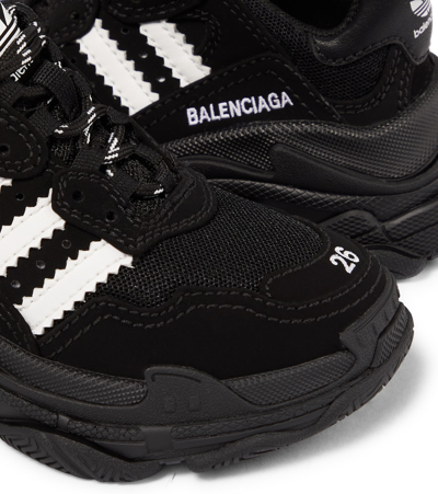 Shop Balenciaga X Adidas Triples S Sneakers In Black/white