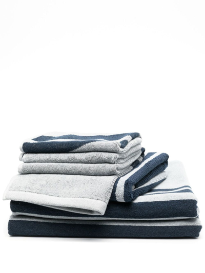 Shop Baina Blue Striped Organic Cotton Towel Set
