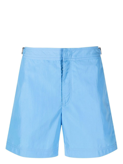 Shop Orlebar Brown Riviera Buckle-detail Swim Shorts In Blue