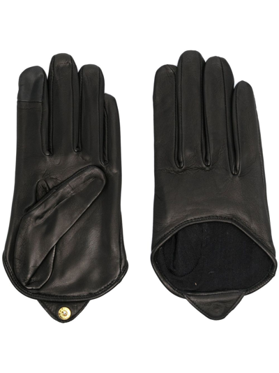 Shop Agnelle Black Josephine Leather Gloves