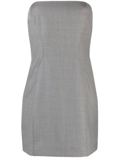 Shop St Agni Grey Curve Strapless Mini Dress
