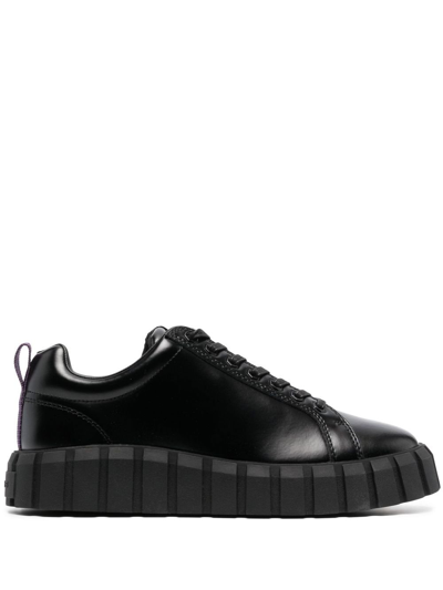 Shop Eytys Black Odessa Leather Sneakers