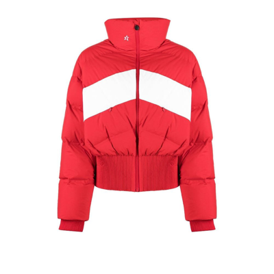 Shop Perfect Moment Red Panelled Padded Ski Jacket