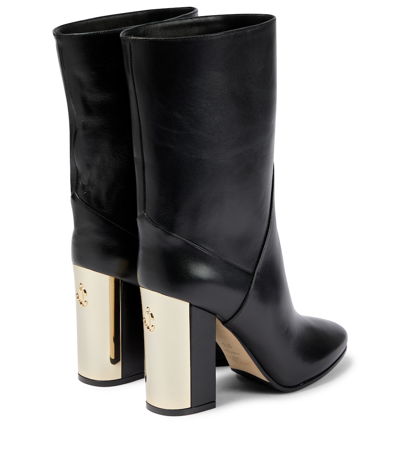 Shop Jimmy Choo Rydea Leather Ankle Boots In Black
