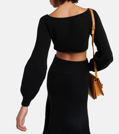 Shop Chloé Cutout Cashmere And Wool Midi Dress In Black