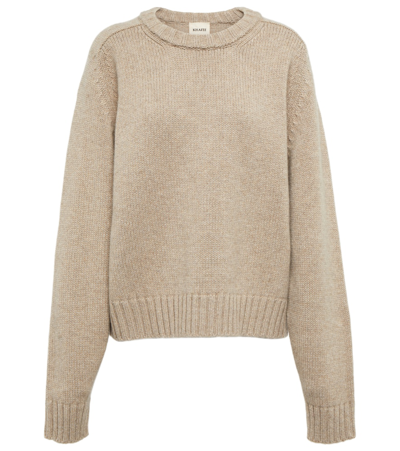 Shop Khaite Cashmere Sweater In Light Clay